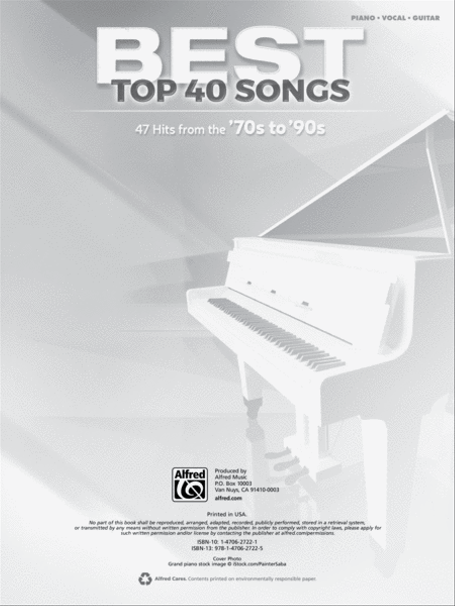 Best Top 40 Songs, '70s to '90s Piano, Vocal, Guitar scores gallery preview page 2