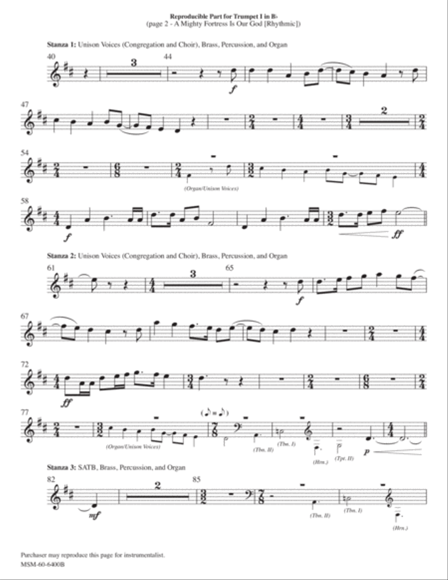 A Mighty Fortress is Our God (Rhythmic) Choir scores gallery preview page 2