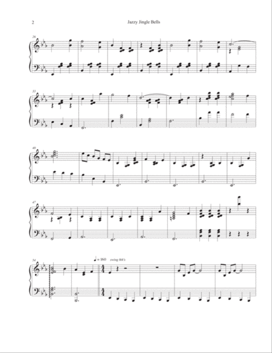 Jazzy Jingle Bells Piano Solo scores gallery preview page 2