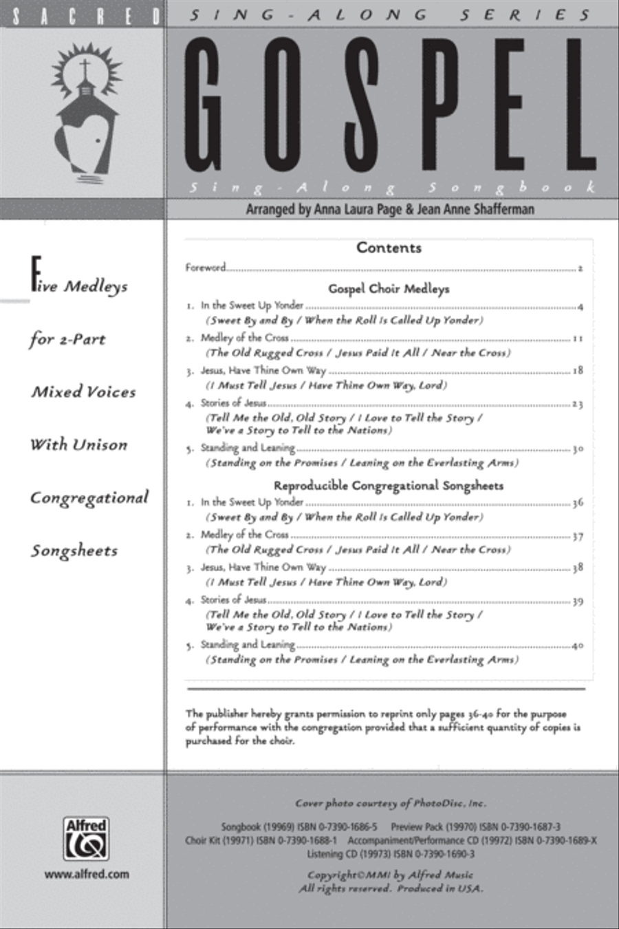 The Gospel Sing-Along Songbook 2-Part scores gallery preview page 2