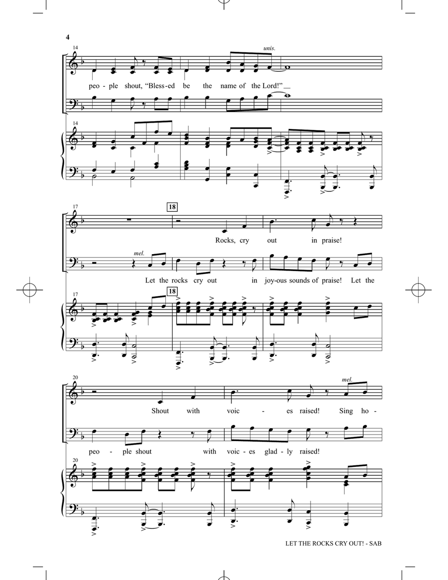 Let The Rocks Cry Out! (An Anthem For Palm Sunday) 3-Part scores gallery preview page 3