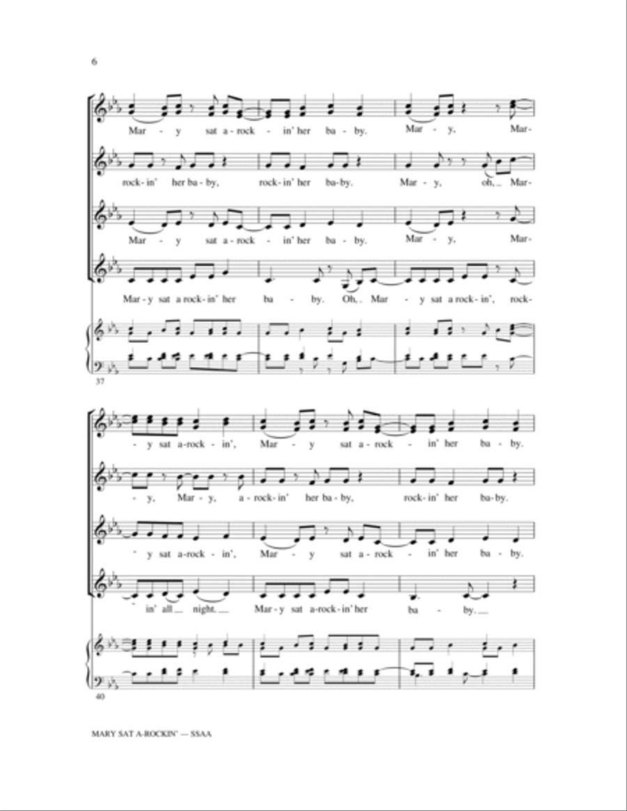 Mary Sat A-Rockin' SSA scores gallery preview page 6