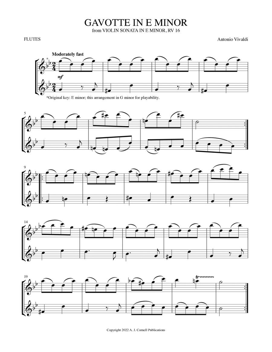 Gavotte in E Minor (from Violin Sonata in E Minor) image number null