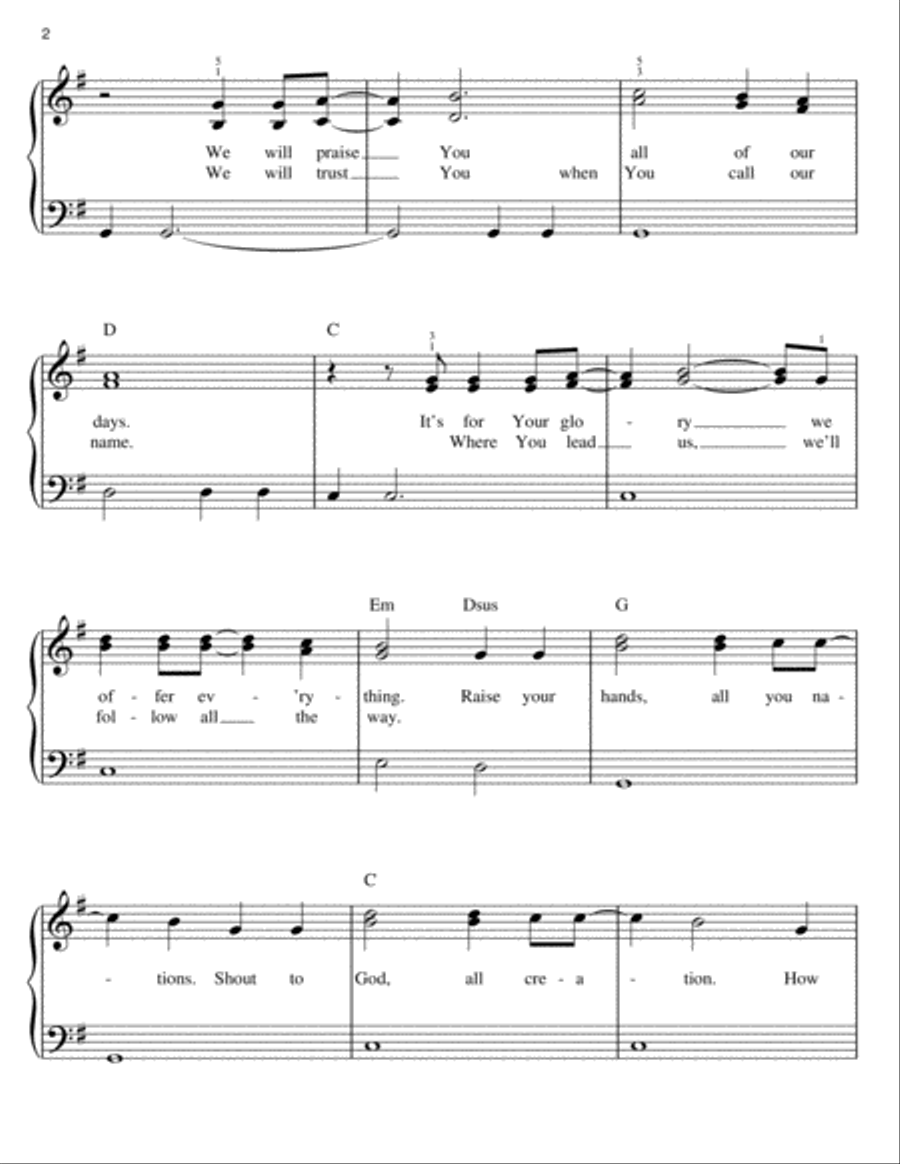 Awesome Is The Lord Most High Easy Piano scores gallery preview page 2
