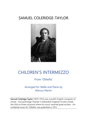 Book cover for Children's Intermezzo by Samuel Coleridge-Taylor for Violin and Piano