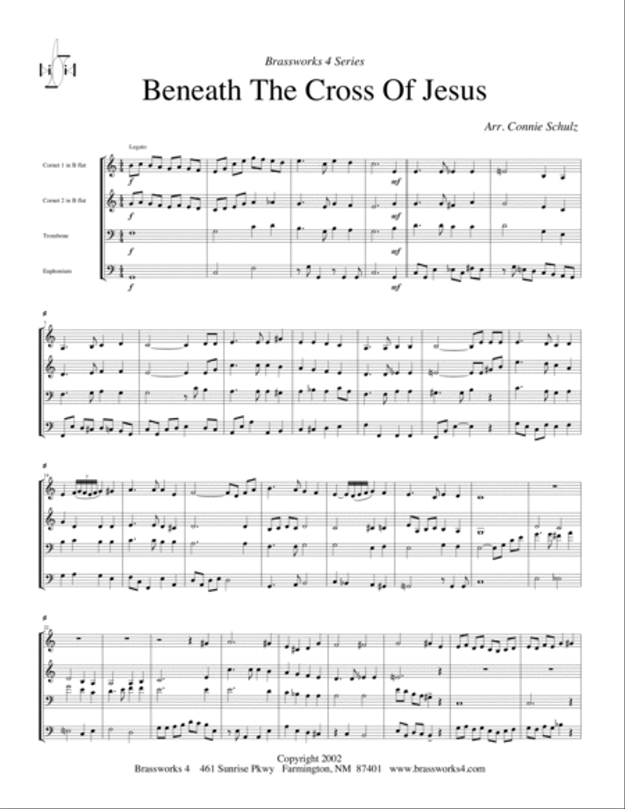 Beneath the Cross of Jesus Brass Quartet scores gallery preview page 2