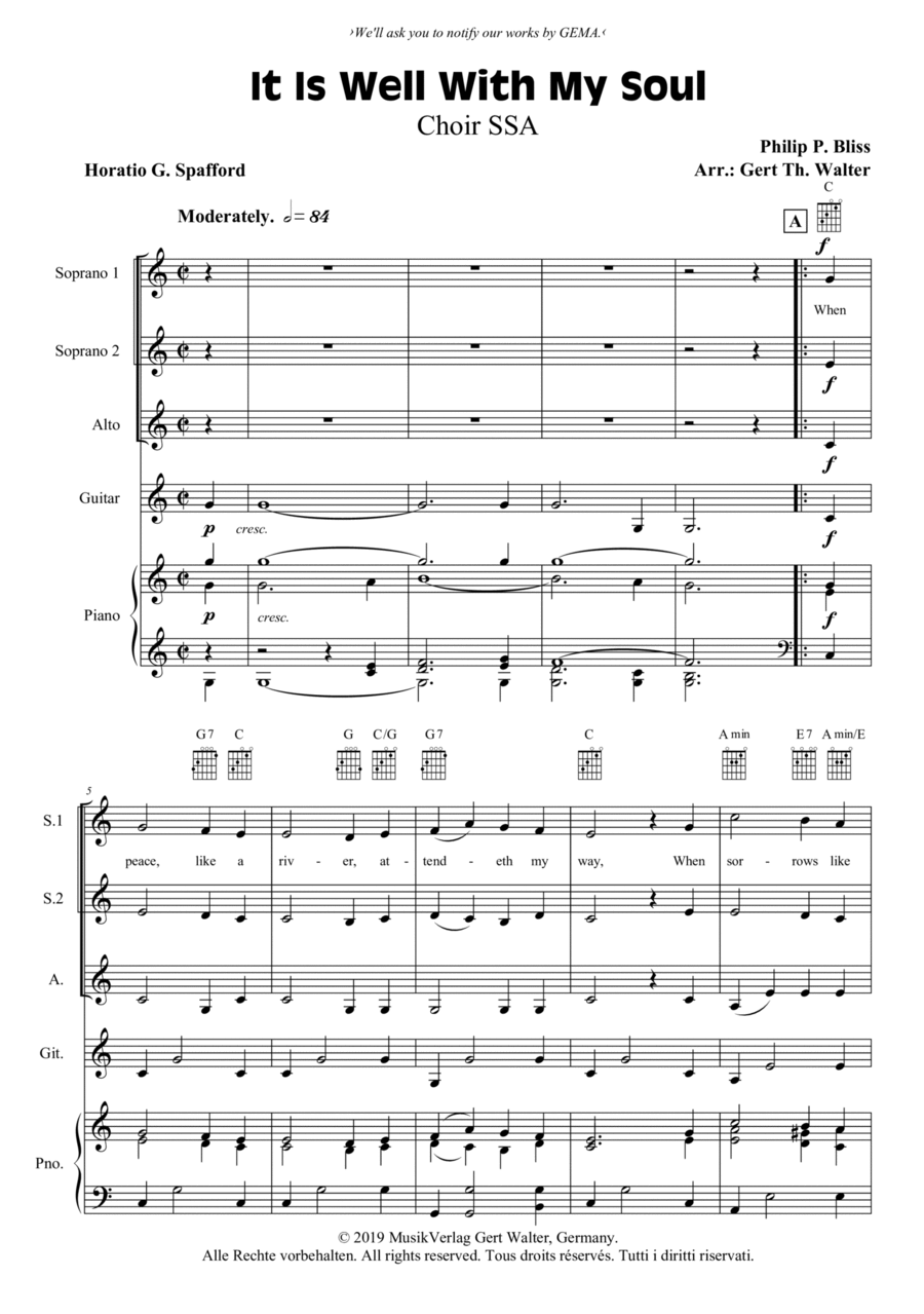 It Is Well With My Soul It Is Well With My Soul SSA scores gallery preview page 1
