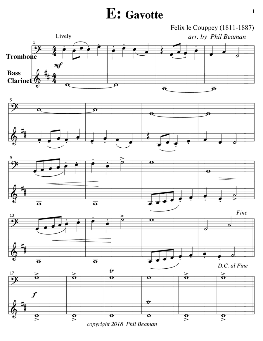 The Alphabet-set of Trombone/Bass Clarinet duets Clarinet Duet scores gallery preview page 3