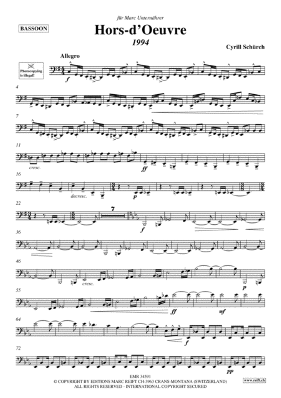 Hors-d'Oeuvre Bassoon Solo scores gallery preview page 2