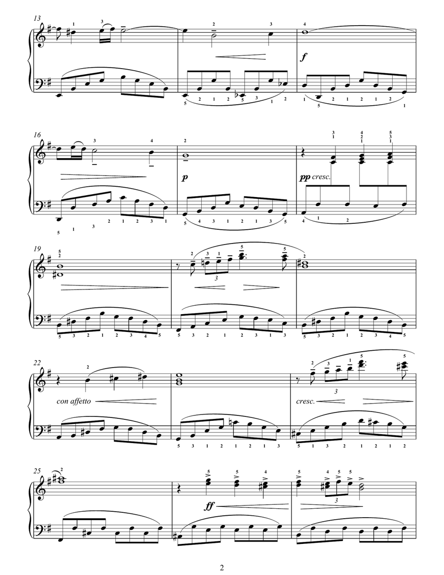 Elegie (No.1 from Morceaux de Fantasie, Op.3) Easy Piano scores gallery preview page 2