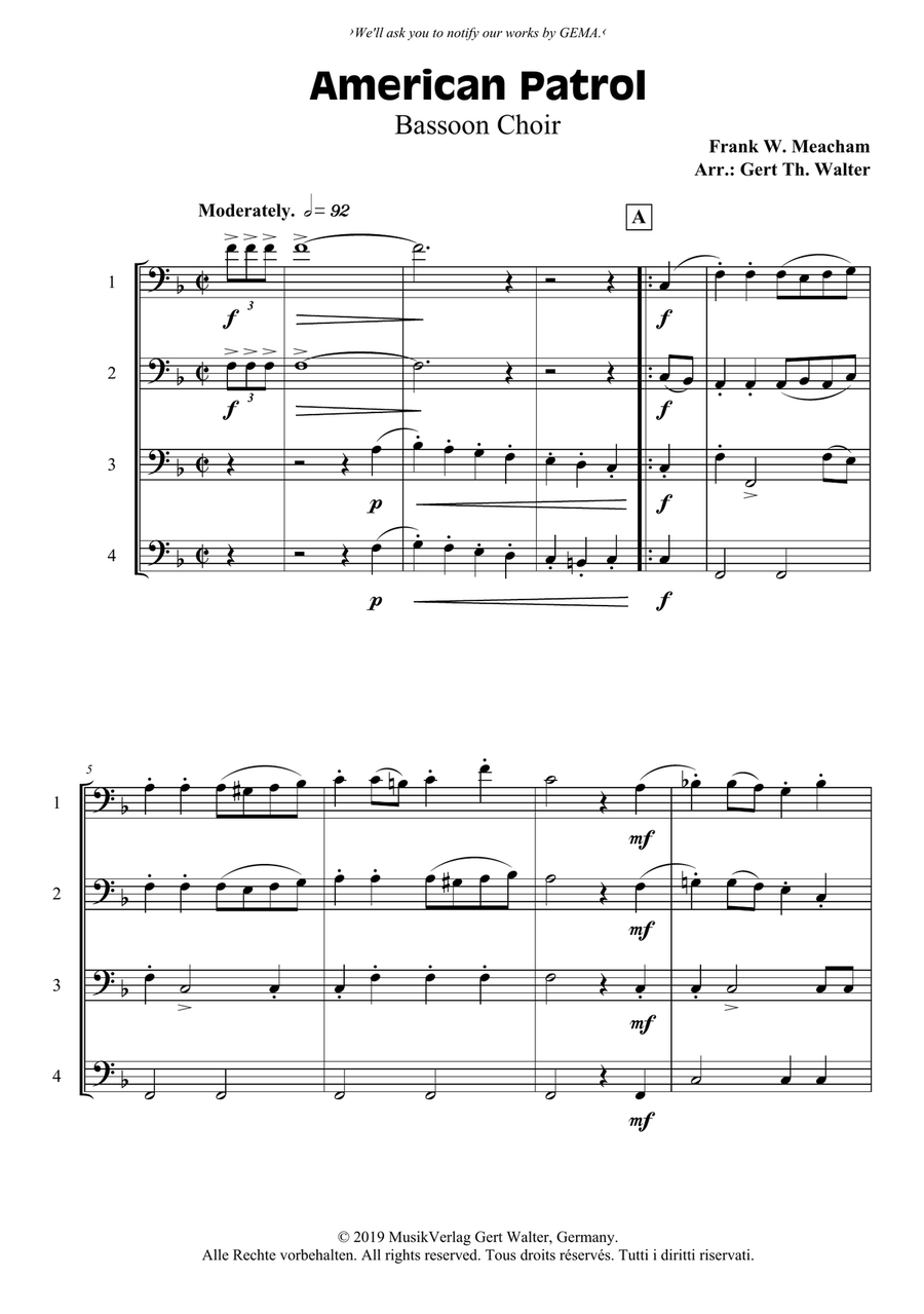American Patrol Woodwind Ensemble scores gallery preview page 1