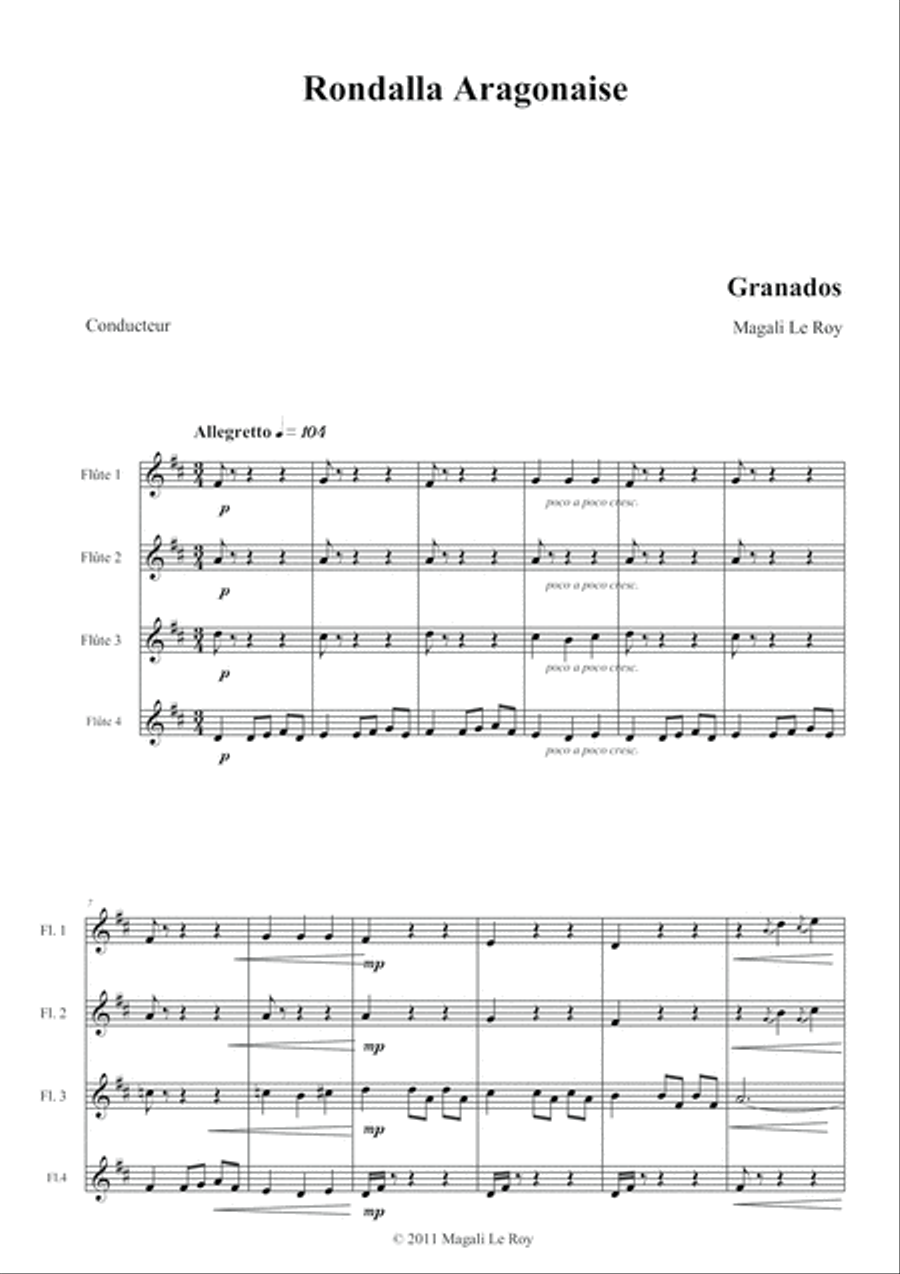 Spanish Dance n°6 Rondella Aragonnaise Flute Solo scores gallery preview page 2