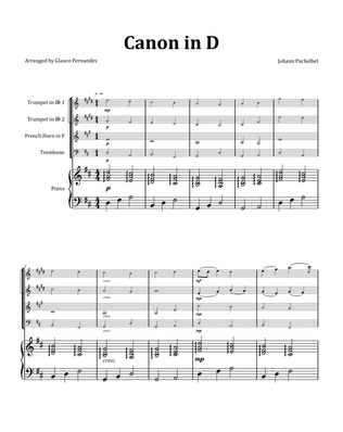 Canon by Pachelbel - Brass Quartet with Piano