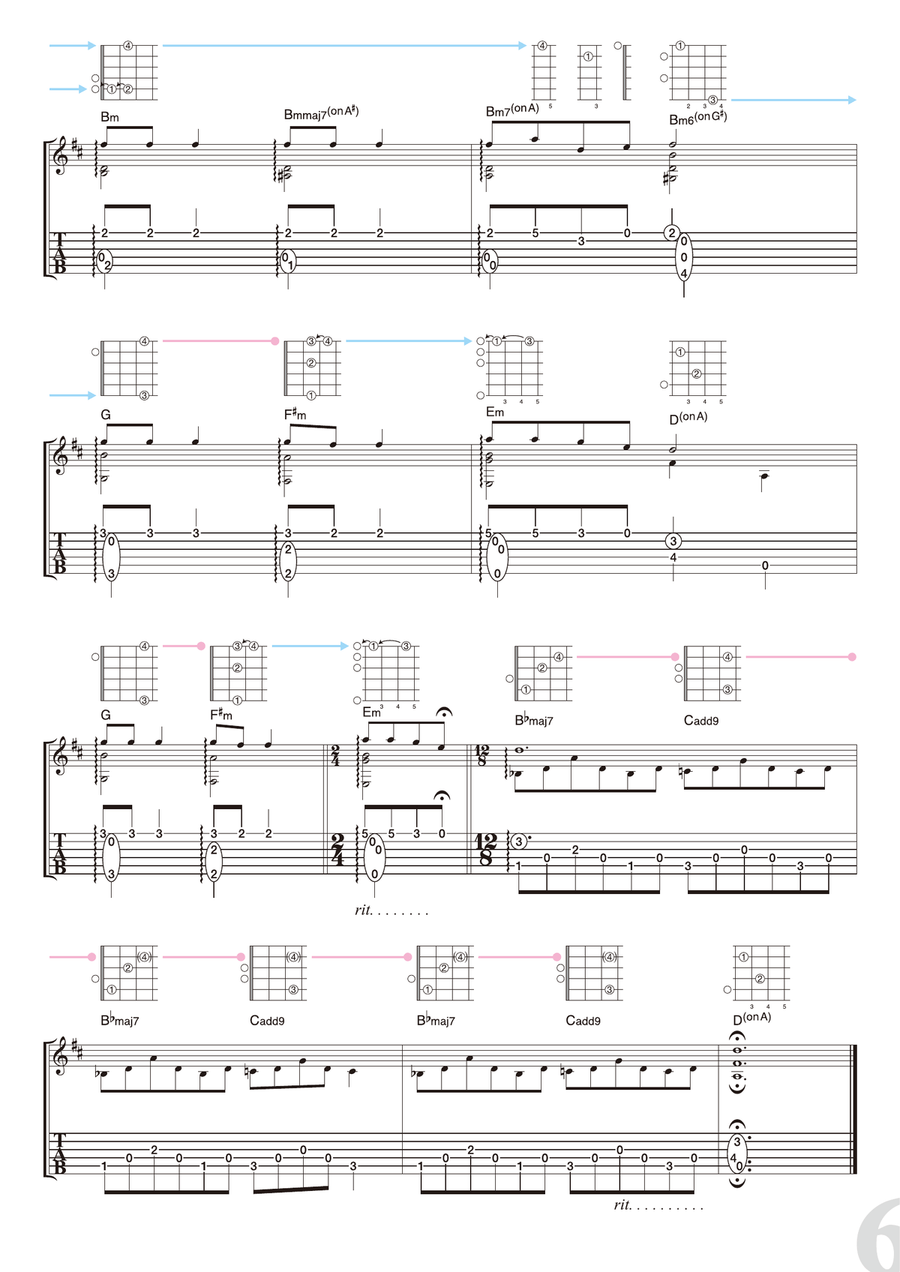 Jingle Bells [ballad] Guitar Solo scores gallery preview page 6