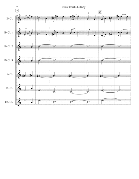Christ Child's Lullaby for Clarinet Choir image number null