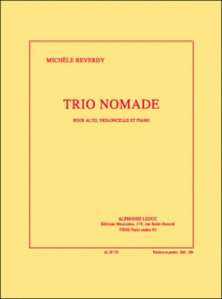 Book cover for Reverdy Michele Trio Nomade Viola Cello & Piano Score/parts