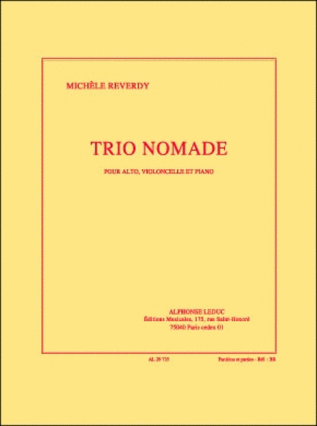 Reverdy Michele Trio Nomade Viola Cello & Piano Score/parts