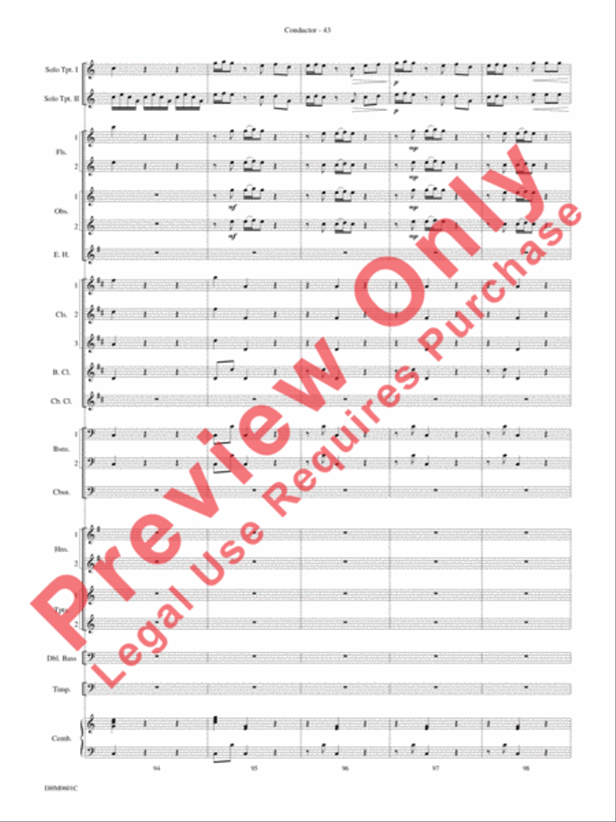 Concerto in C Major for Two Trumpets (I. Allegro, II. Largo, III. Allegro) Concert Band scores gallery preview page 47