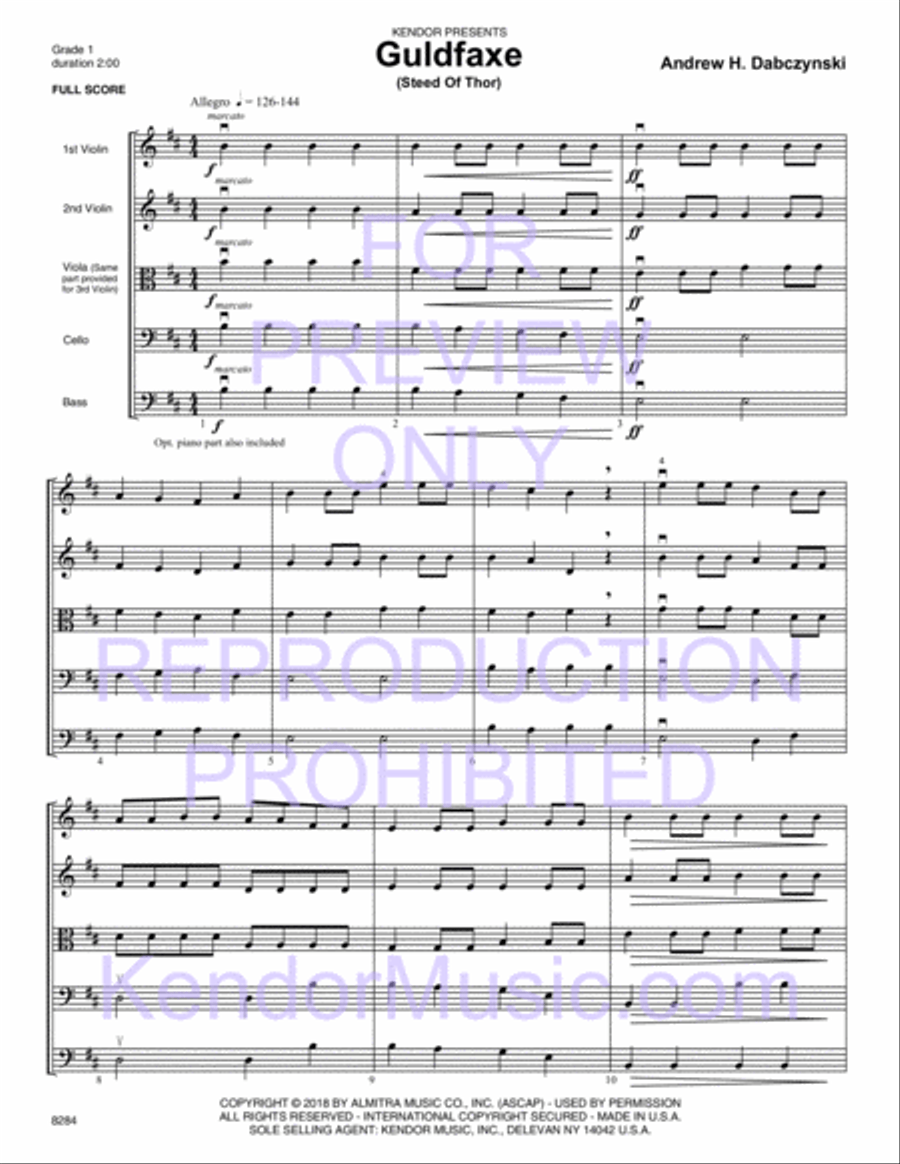 Guldfaxe (Steed Of Thor) (Full Score) String Orchestra scores gallery preview page 3