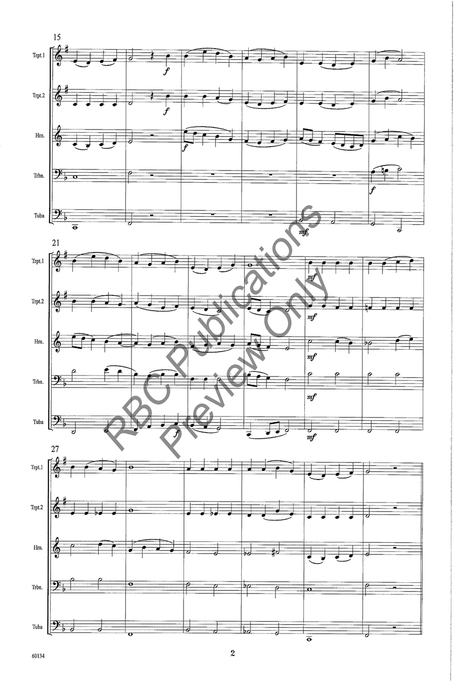 Folk Song For Brass Brass Quintet Choir scores gallery preview page 3