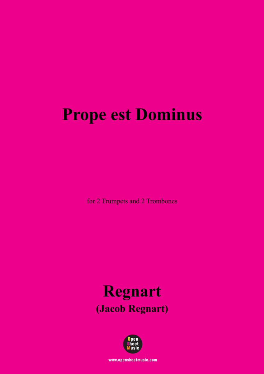 Regnart-Prope est Dominus,for 2 Trumpets and 2 Trombones image number null