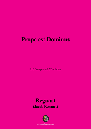 Book cover for Regnart-Prope est Dominus,for 2 Trumpets and 2 Trombones