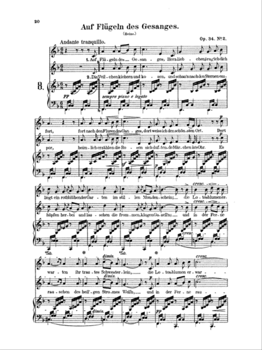 Mendelssohn: 79 Songs, Low Voice (German) Low Voice scores gallery preview page 1