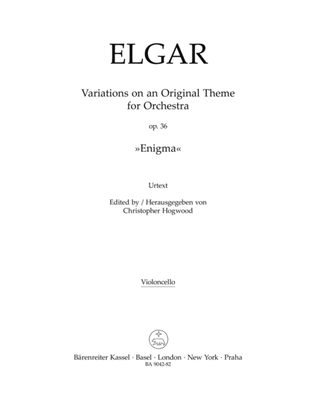 Book cover for Variations on an Original Theme for Orchestra op. 36 'Enigma'