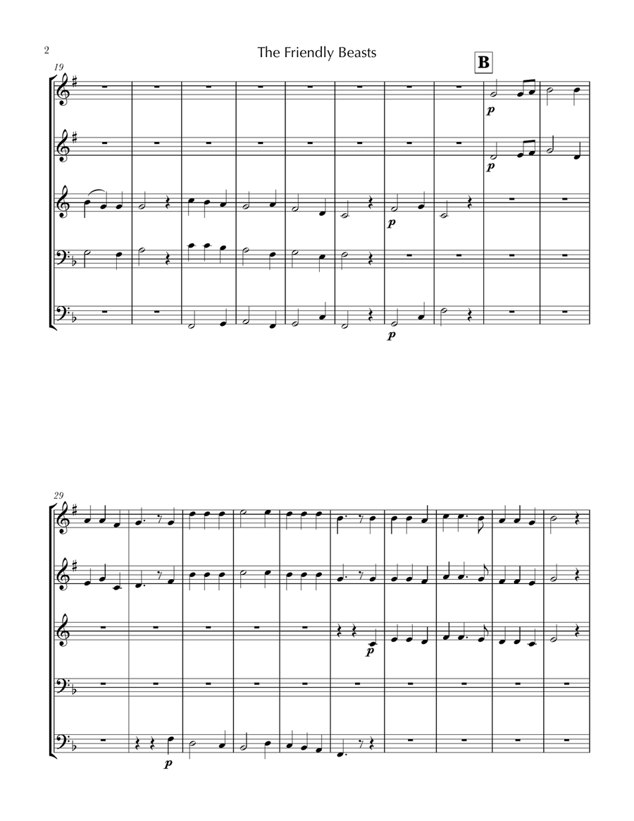 The Friendly Beasts (Orientis Partibus) Brass Ensemble scores gallery preview page 4