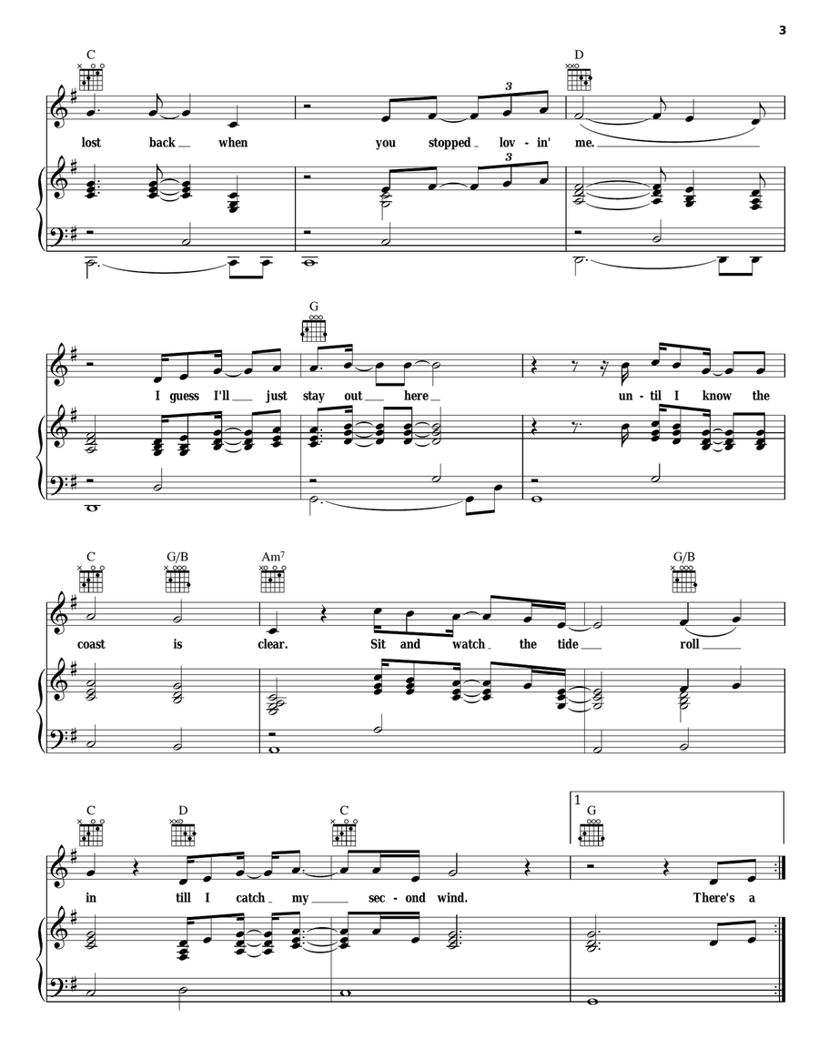 Second Wind Piano, Vocal, Guitar scores gallery preview page 3