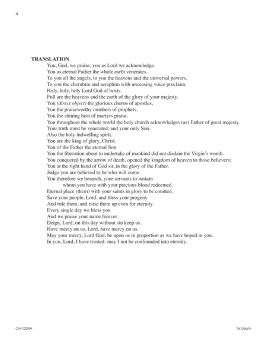 Te Deum 4-Part scores gallery preview page 5