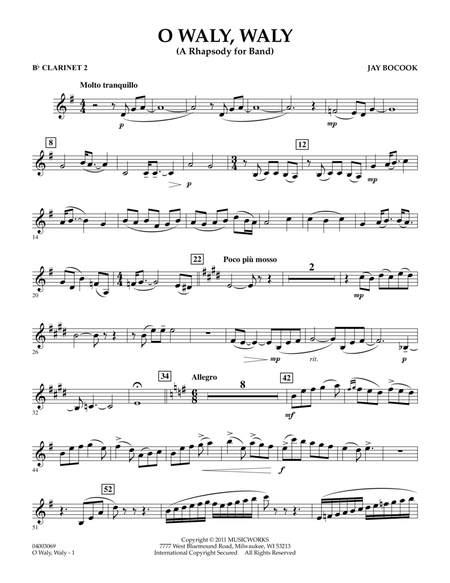O Waly Waly (A Rhapsody For Band) - Bb Clarinet 2