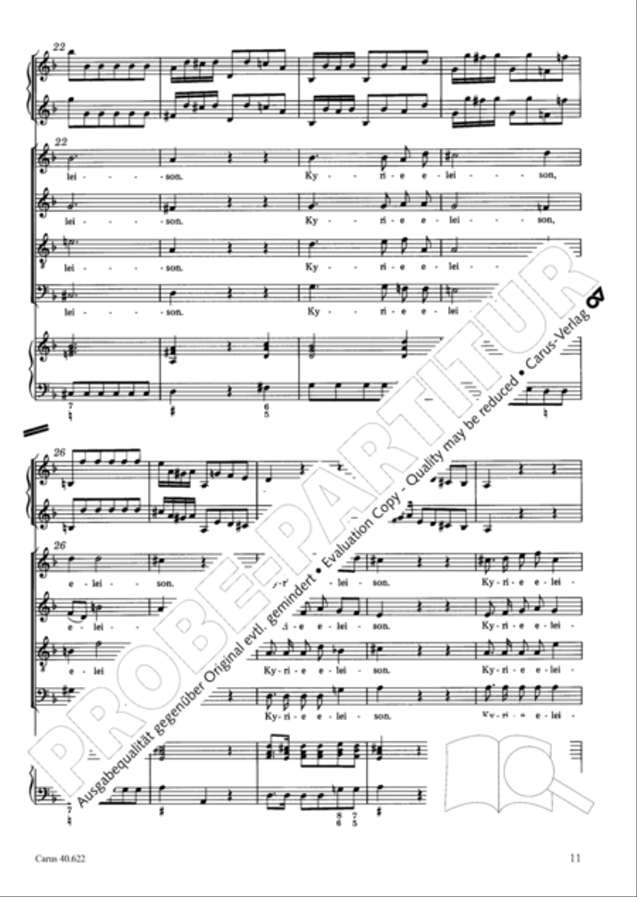 Missa brevis in D minor 4-Part scores gallery preview page 12
