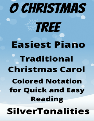 Book cover for O Christmas Tree Easiest Piano Sheet Music with Colored Notation