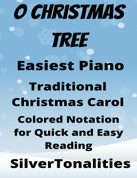 O Christmas Tree Easiest Piano Sheet Music with Colored Notation