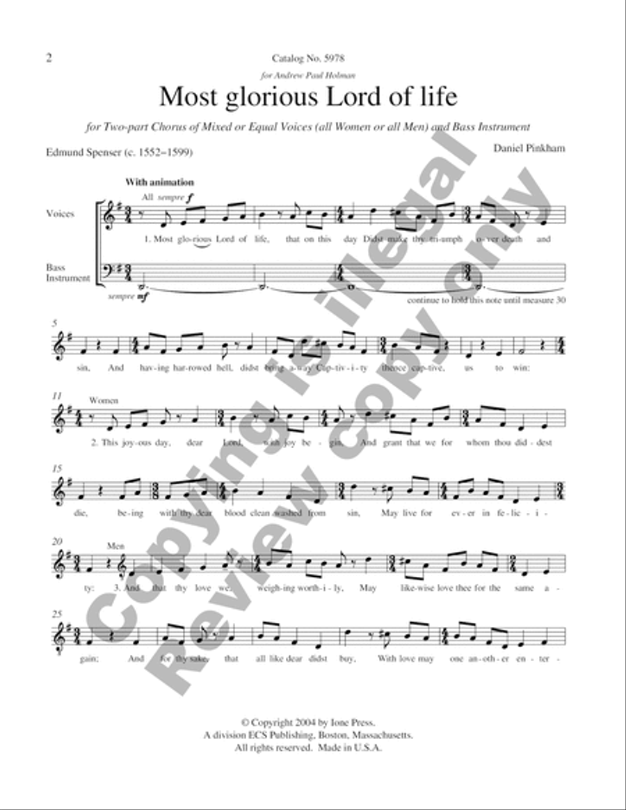 Most Glorious Lord of Life