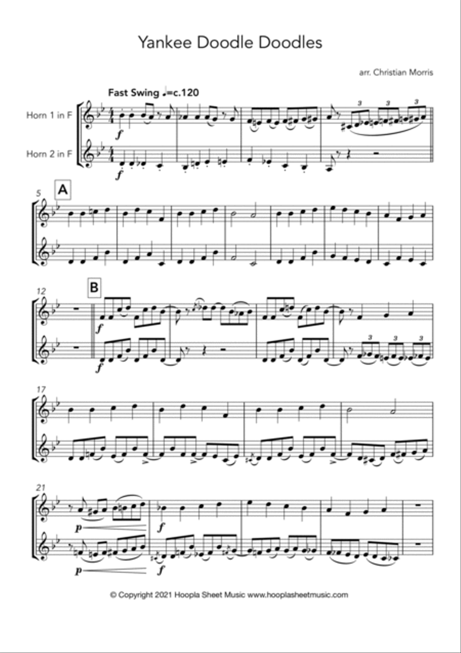 Yankee Doodle Doodles Brass Duet scores gallery preview page 1