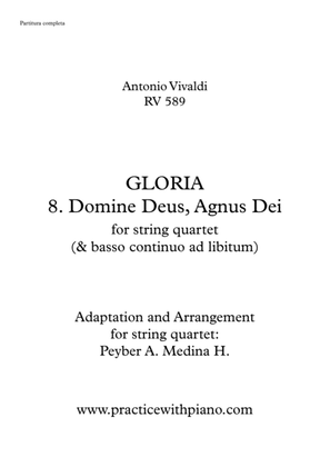 Vivaldi - RV 589, GLORIA - 8. Domine Deus, Agnus Dei, for string quartet