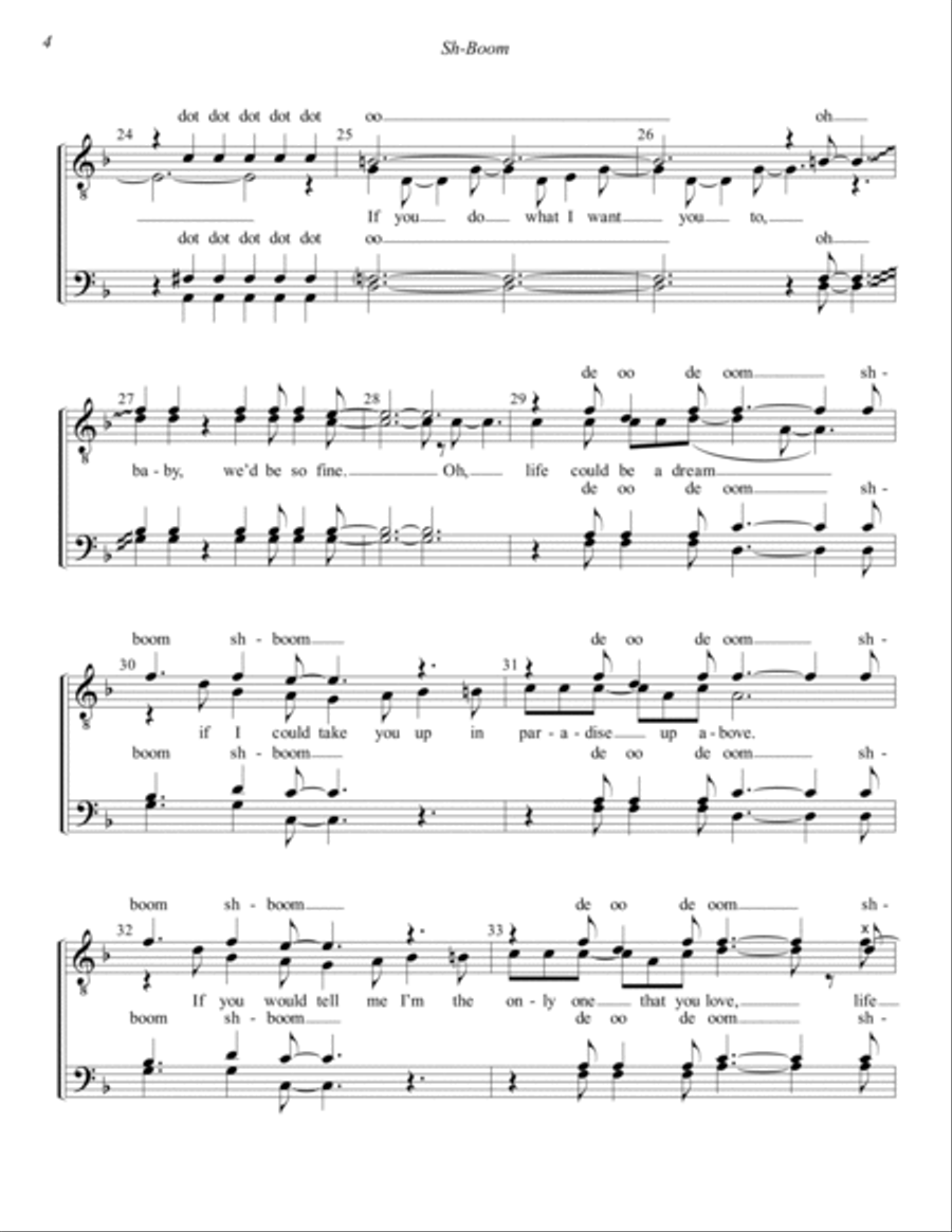 Sh-Boom (Life Could Be a Dream) (arr. Dave Briner) TTBB scores gallery preview page 4