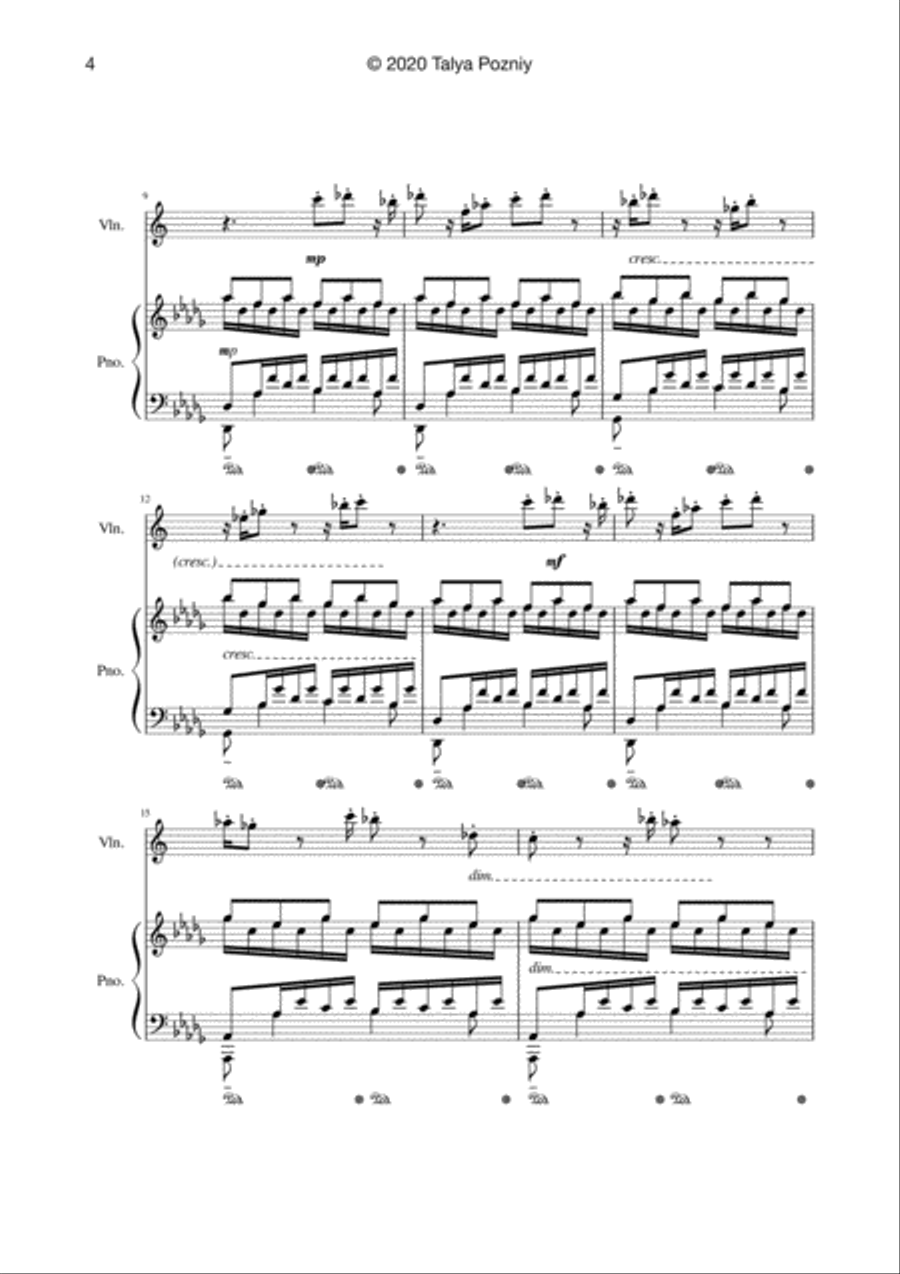 Share Feelings (keys and fiddle) by Talya Pozniy String Duet scores gallery preview page 4