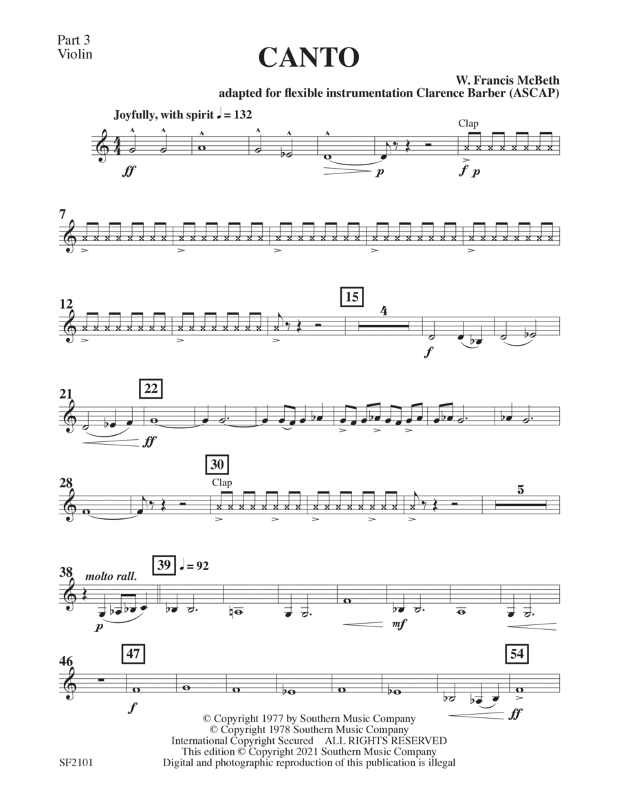 Canto - Violin 3 Concert Band scores gallery preview page 1