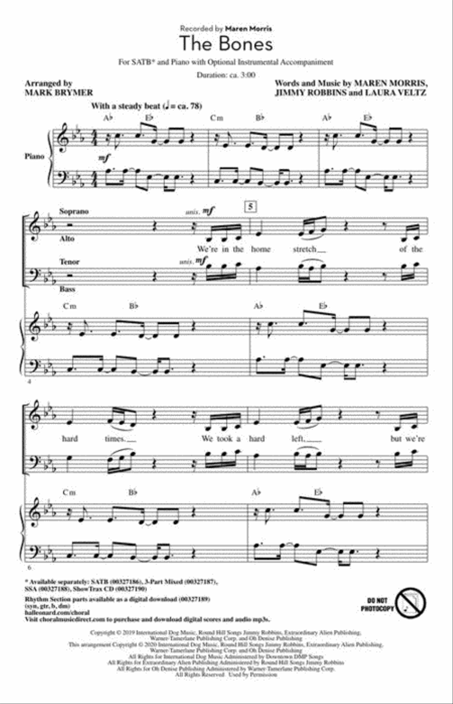 The Bones The Bones 4-Part scores gallery preview page 3