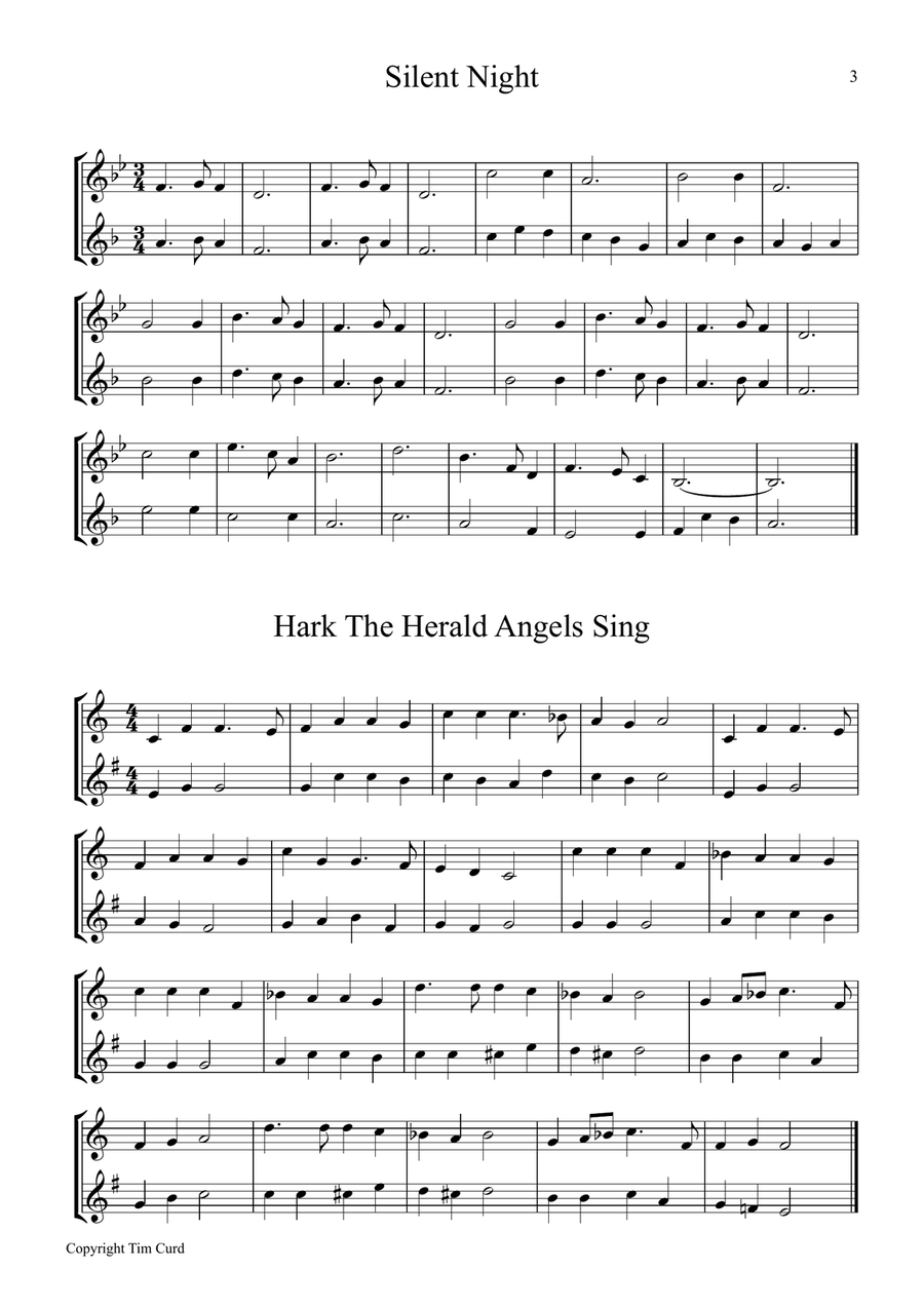 8 Christmas Duets For Cornet And Tenor Horn Brass Duet scores gallery preview page 3