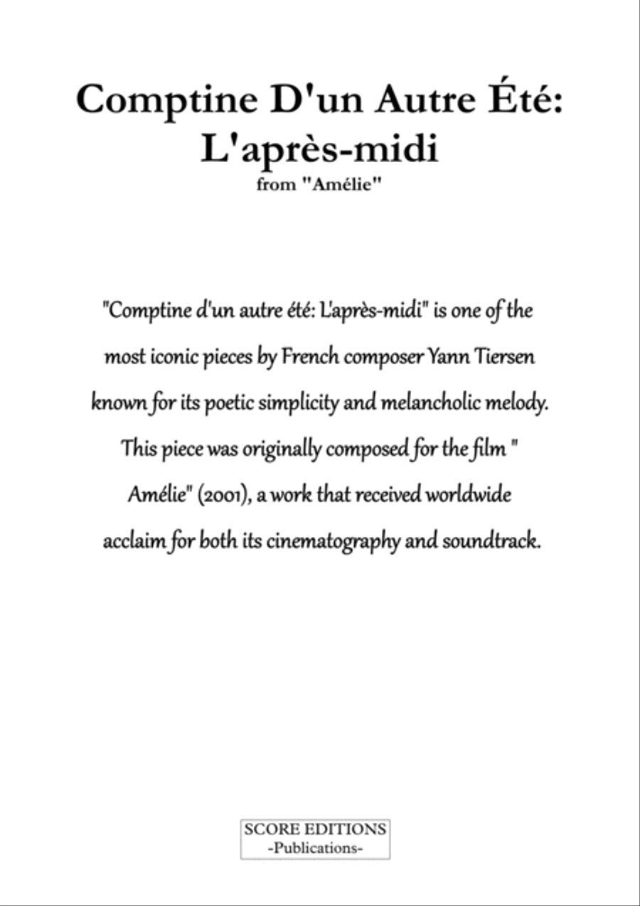 Comptine D'un Autre Été: L'après-Midi Chamber Music scores gallery preview page 3