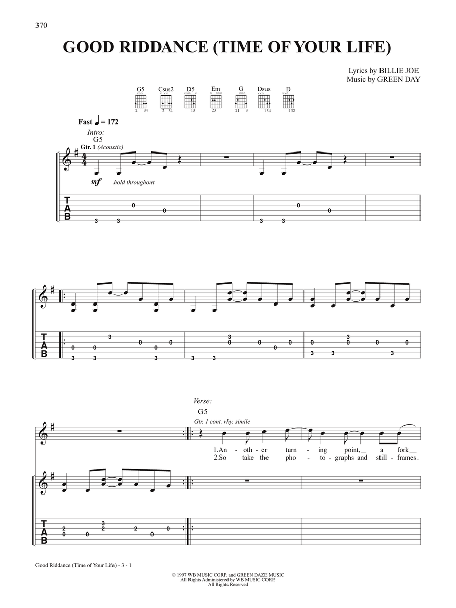 Good Riddance (Time Of Your Life)