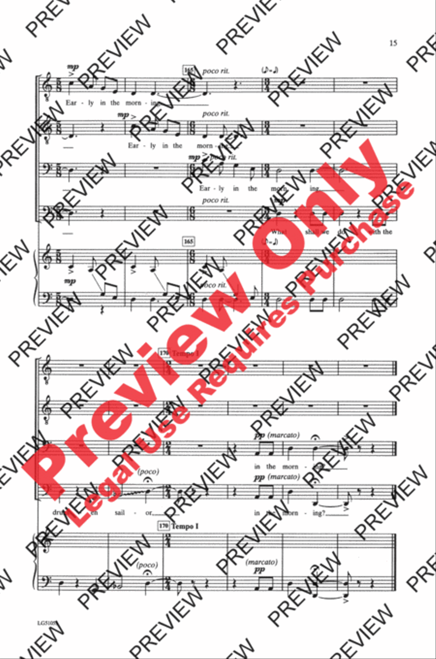 What Shall We Do with the Drunken Sailor TTBB scores gallery preview page 15