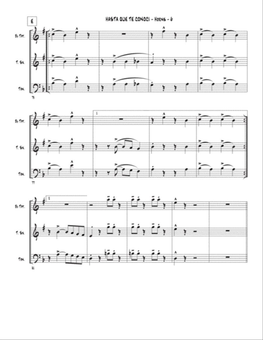 Hasta Que Te Conoci Tenor Saxophone scores gallery preview page 6