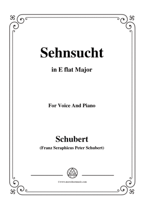 Book cover for Schubert-Sehnsucht,in E flat Major,for Voice&Piano