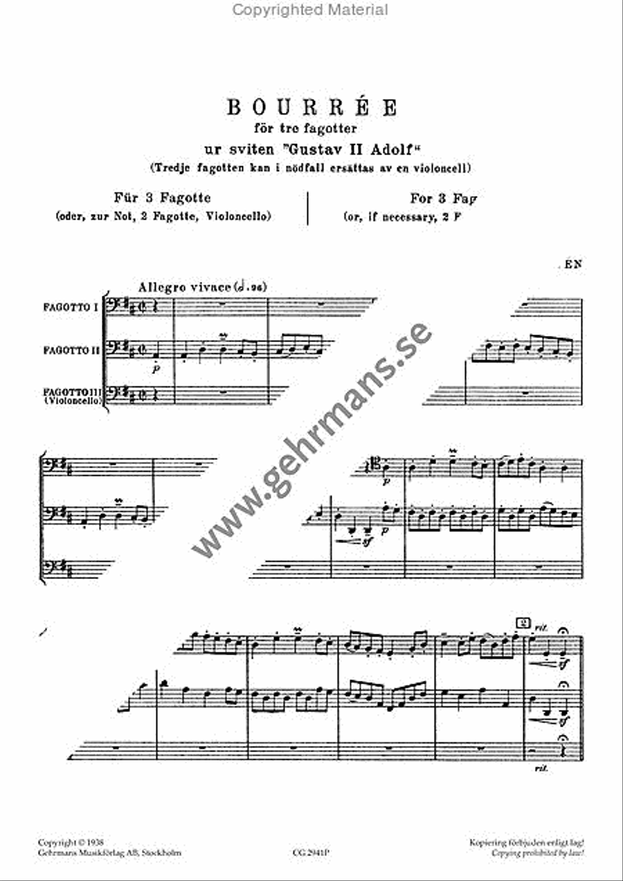 Bourree - Spelpartitur Bassoon scores gallery preview page 2