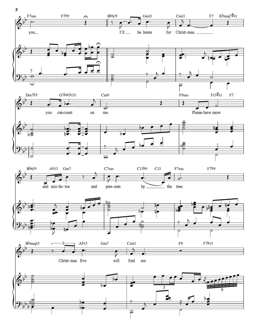 I'll Be Home For Christmas Piano, Vocal scores gallery preview page 2